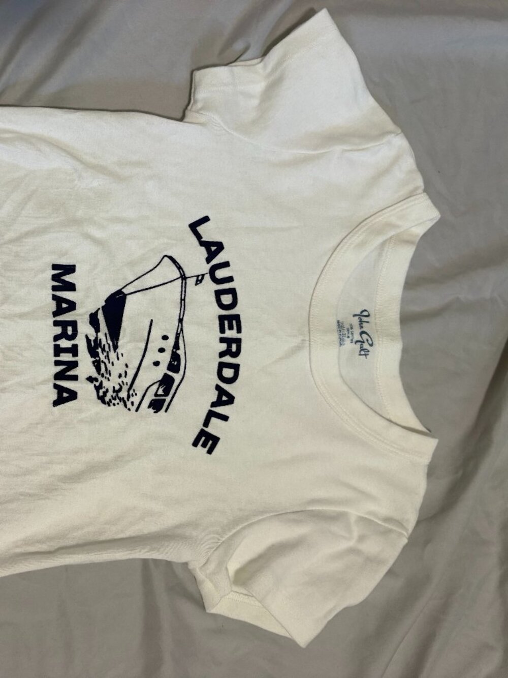 Brandy Melville Blue and White Graphic T-Shirt